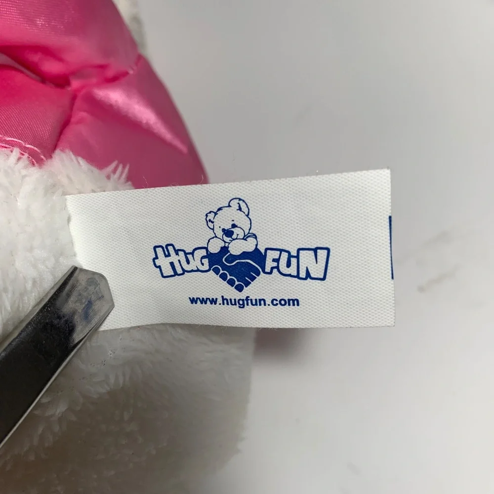 Hugfun White Graduation Teddy Bear Plush Pink Cap & Gown 9